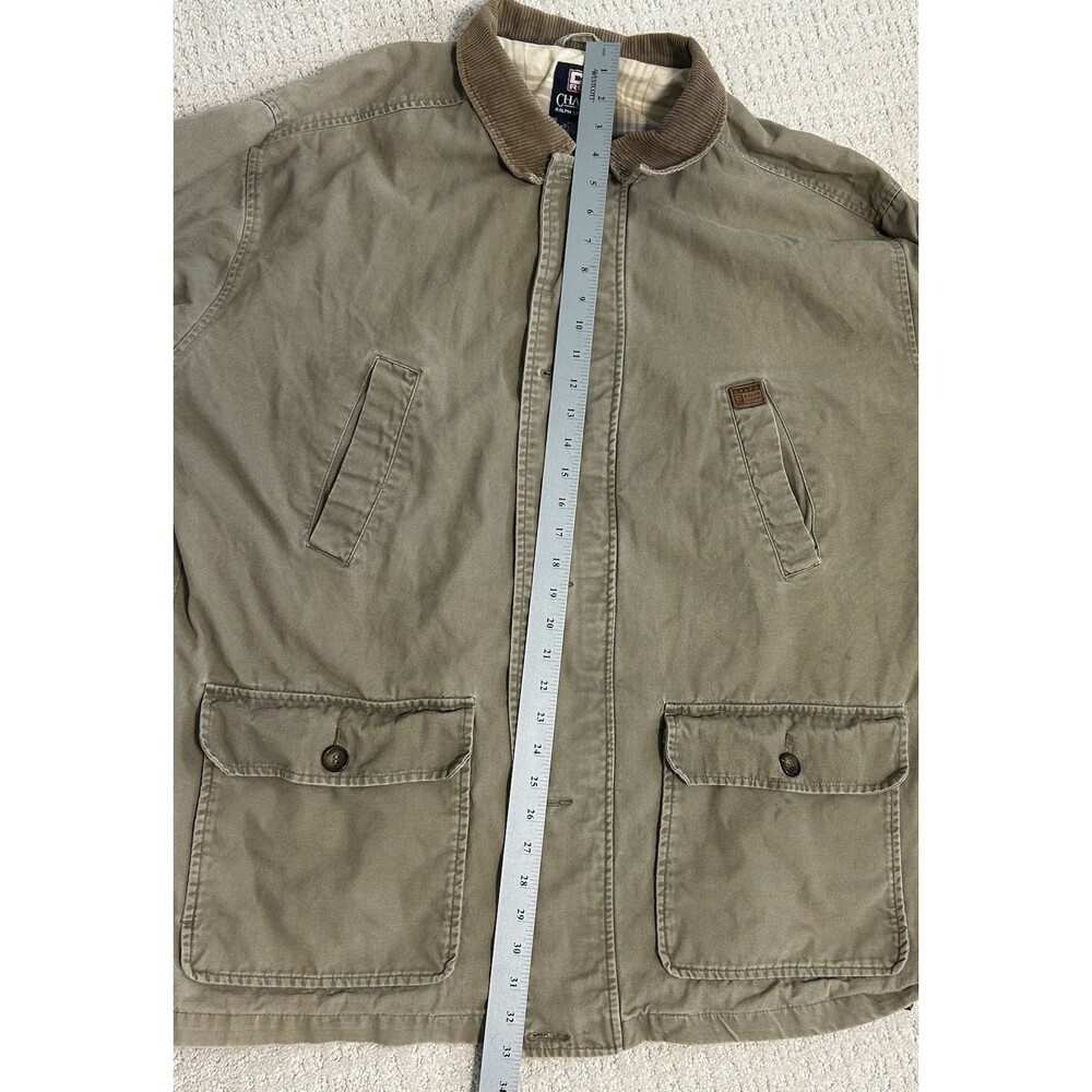 Vintage Chaps Ralph Lauren Light Brown Chore Coat Jacket Corduroy Collar Large - Picture 10 of 13